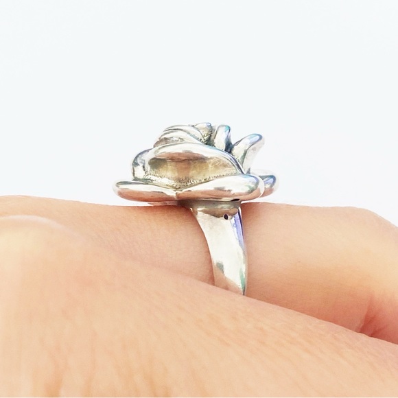 Sterling silver large rose design statement ring size 7 - Picture 6 of 9